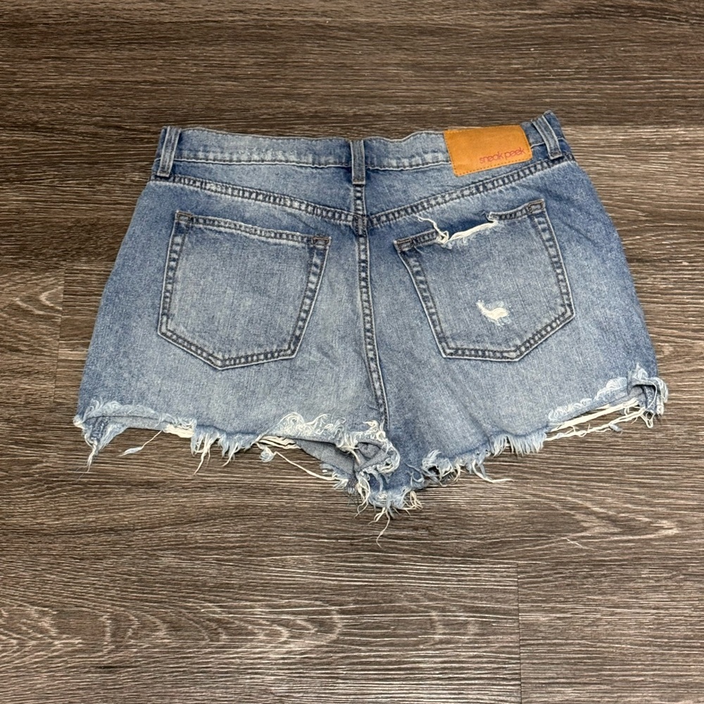 Distressed Blue Jean Shorts - Picture 2 of 2